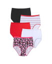 【送料無料】 コンフォート チョイス レディース パンツ アンダーウェア Plus Size Cotton Brief 5-Pack Love pack