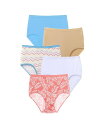【送料無料】 コンフォート チョイス レディース パンツ アンダーウェア Plus Size Cotton Brief 5-Pack Tropical palm...