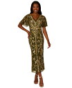 【送料無料】 アドリアナ パペル レディース ワンピース トップス Women's V-Neck Embellished Flutter-Sleeve Dress Olive(4)