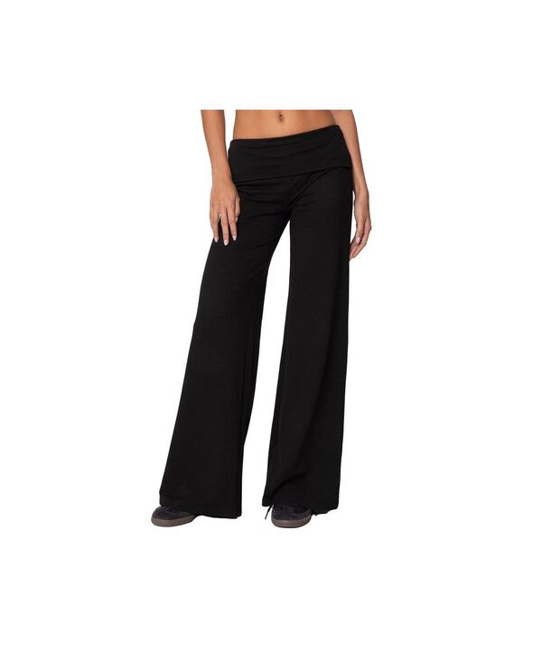 【送料無料】 アディクテッド レディース カジュアルパンツ ボトムス Women's Wide Leg Fold Over Pants Black