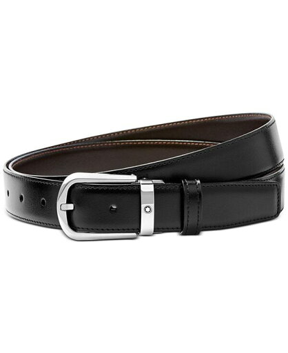 【送料無料】 モンブラン メンズ 腕時計 アクセサリー Men's Horseshoe Buckle Reversible Leather Belt Black 【送料無料】 モンブラン メンズ 腕時計 アクセサリー Men's Horseshoe Buckle Reversible Leather Belt Black