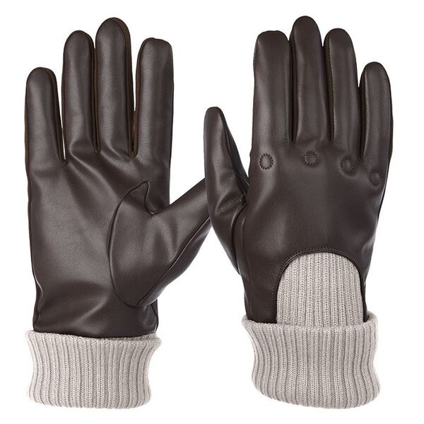 【送料無料】 アイソトナー メンズ 手袋 アクセサリー Men's Artificial Leather Driver Touchscreen Gloves Brown