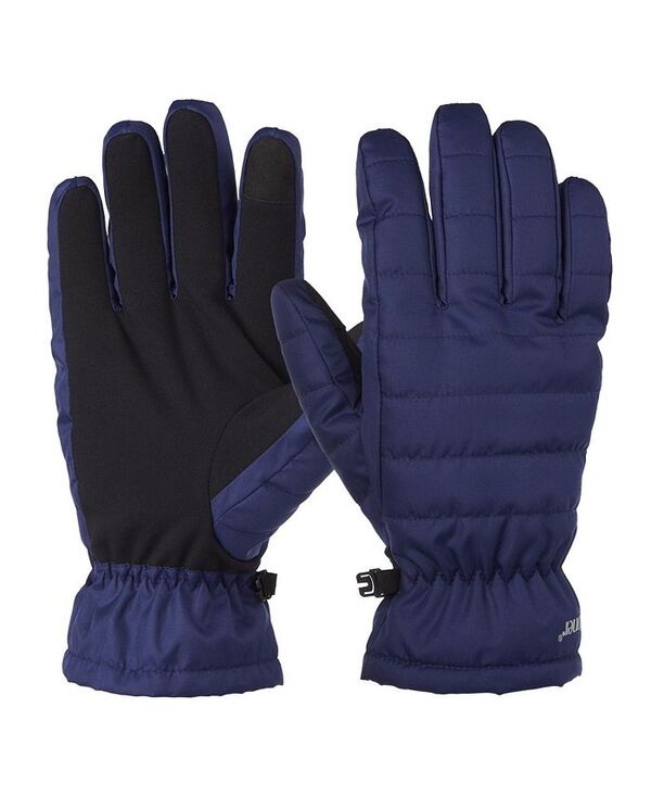 【送料無料】 アイソトナー メンズ 手袋 アクセサリー Men's Quilted Pongee Gathered Wrist Water Repellent and Touchscreen Gloves Navy