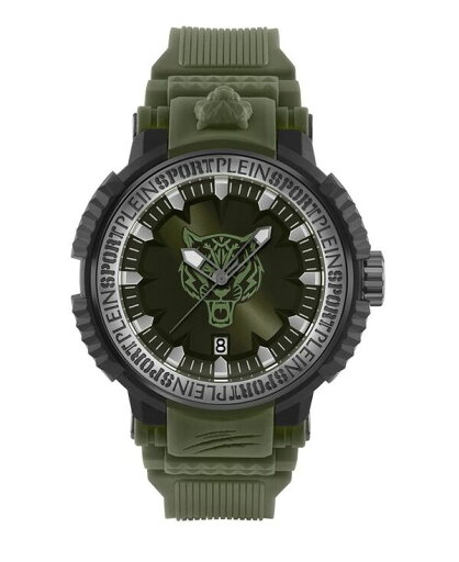 【送料無料】 プレイン スポーツ メンズ 腕時計 アクセサリー Men's Tiger Power 3 Hand Date Quartz Green Silicone Strap 45mm Green 【送料無料】 プレイン スポーツ メンズ 腕時計 アクセサリー Men's Tiger Power 3 Hand Date Quartz Green Silicone Strap 45mm Green