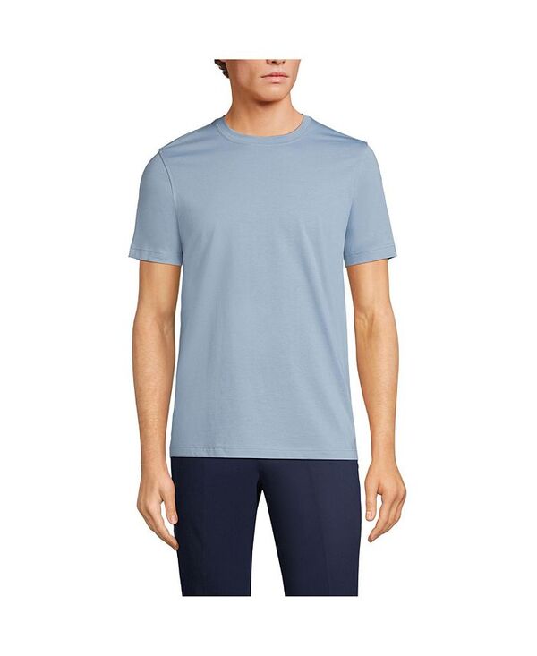【送料無料】 ランズエンド メンズ Tシャツ トップス Big & Tall Short Sleeve Cotton Supima Tee Pale slate blue