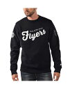 【送料無料】 スターター メンズ パーカー・スウェット アウター Men's x NHL Black Ice Black Philadelphia Flyers Cross Check Pullover Sweatshirt Black(4)