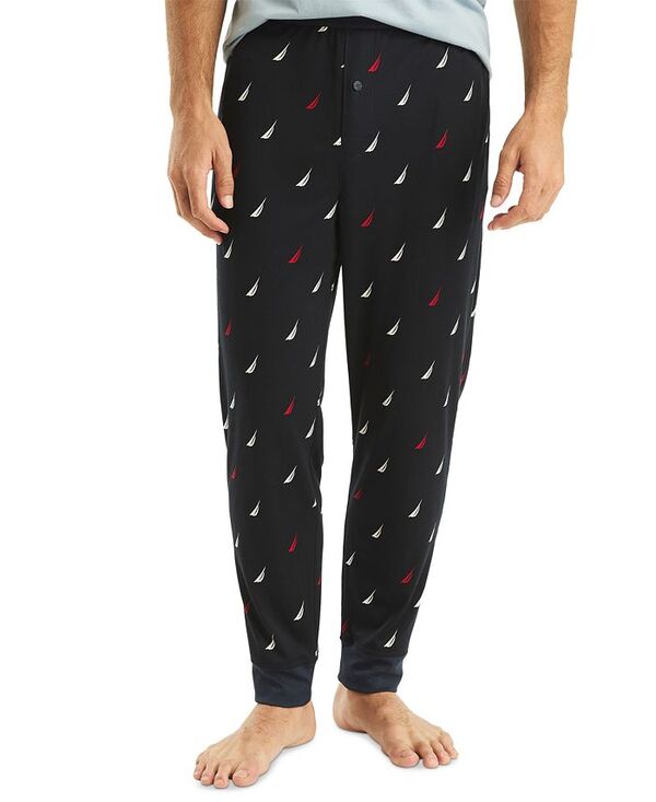 【送料無料】 ナウティカ メンズ カジュアルパンツ ボトムス Men's Classic-Fit Stretch Solid Sleep Joggers Navy Logo