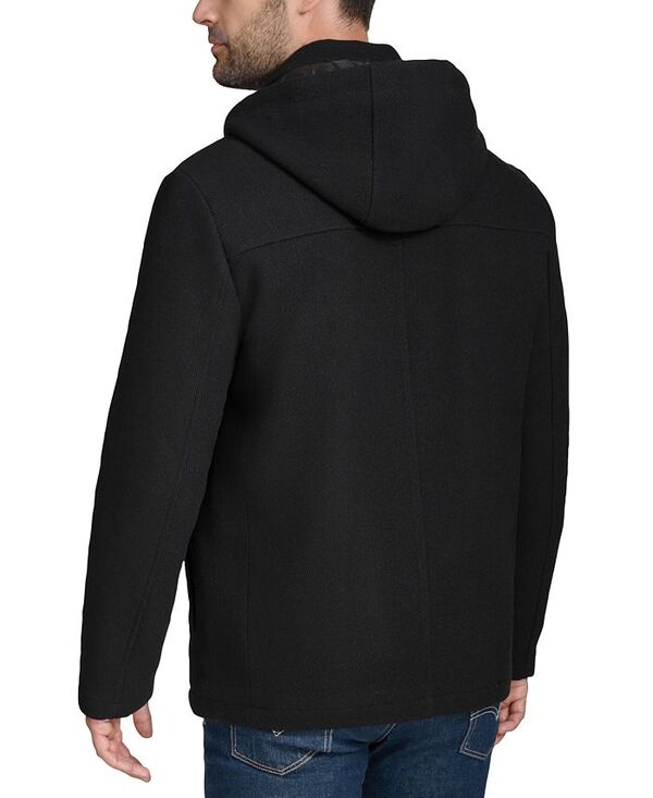 コールハーン メンズ アウター ジャケット・ブルゾン ジャケット Cole Haan Men's Full-Zip Twill Field Jacket with Removable Hood Black ブラック