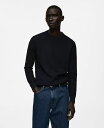 【送料無料】 マンゴ メンズ ニット・セーター アウター Men's Fine-Knit Cotton Sweater Dark Navy