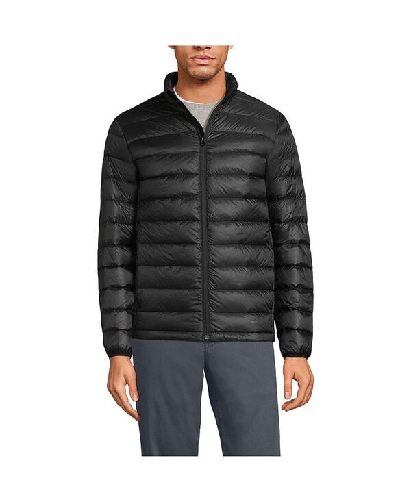 【送料無料】 ランズエンド メンズ ジャケット・ブルゾン アウター Men's Wanderweight Packable Down Jacket Black