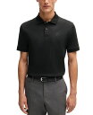 【送料無料】 ヒューゴボス メンズ ポロシャツ トップス Men's Double B Monogram Polo Shirt Black