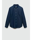 【送料無料】 マンゴ メンズ シャツ トップス Men's Chambray Cotton Shirt Dark Blue
