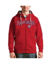 【送料無料】 アンティグア メンズ パーカー・スウェット アウター Men's Red Texas Rangers Team Logo Victory Full...