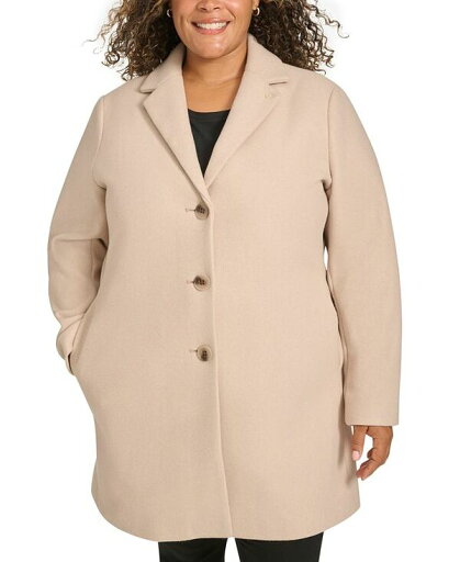 【送料無料】 カルバンクライン レディース ジャケット・ブルゾン アウター Plus Size Notched-Collar Single-Breasted Coat Red Beige Melange 【送料無料】 カルバンクライン レディース ジャケット・ブルゾン アウター Plus Size Notched-Collar Single-Breasted Coat Red Beige Melange