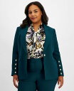 【送料無料】 タハリエーエスエル レディース ジャケット・ブルゾン アウター Plus Size One-Button Peak-Lapel Jacket Hunter(4)
