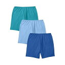 【送料無料】 コンフォート チョイス レディース パンツ アンダーウェア Plus Size Stretch Cotton Boxer 3-Pack Vibra...