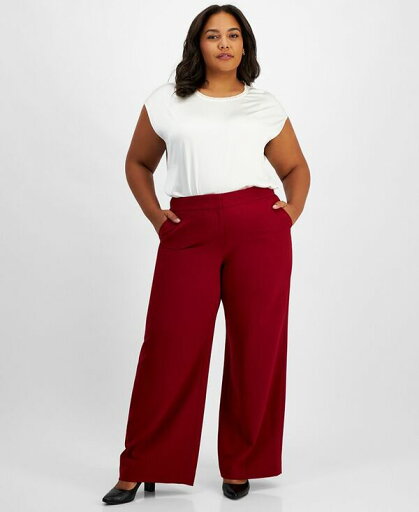 【送料無料】 タハリエーエスエル レディース カジュアルパンツ ボトムス Plus Size Mid-Rise Wide-Leg Pants Mulberry 【送料無料】 タハリエーエスエル レディース カジュアルパンツ ボトムス Plus Size Mid-Rise Wide-Leg Pants Mulberry