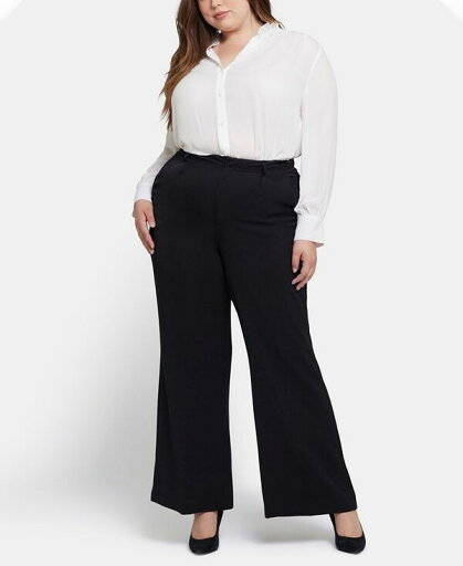 【送料無料】 エヌワイディージェイ レディース カジュアルパンツ ボトムス Plus Size Wide Leg Trouser Pants Black 【送料無料】 エヌワイディージェイ レディース カジュアルパンツ ボトムス Plus Size Wide Leg Trouser Pants Black