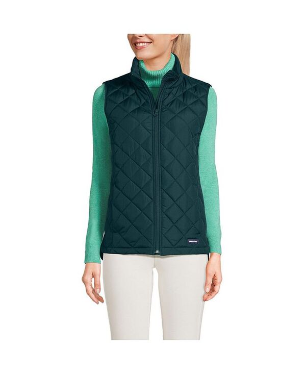 【送料無料】 ランズエンド レディース ジャケット・ブルゾン アウター Women's FeatherFree Insulated Vest Dark green forest