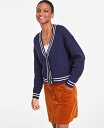 【送料無料】 On 34th レディース ニット・セーター アウター Women's V-Neck Tipped Cardigan Intrepid Blue