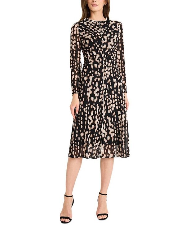 ̵ ޥɥ ǥ ԡ ȥåץ Women's Printed Long-Sleeve Pleated Dr...