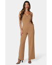 【送料無料】 ベベ レディース ジャンプスーツ トップス Women's Scuba Crepe Jumpsuit With Strap Camel