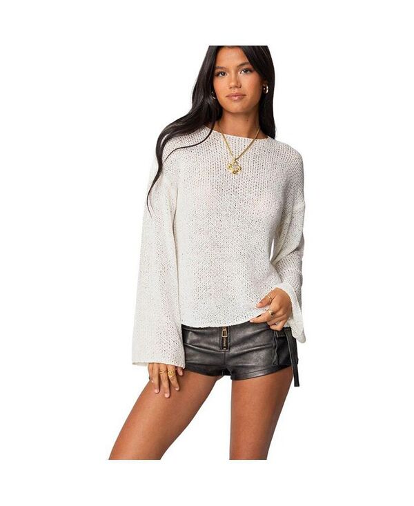 【送料無料】 アディクテッド レディース ニット・セーター アウター Women's Drop Shoulder Light Knit Sweater White