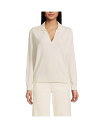【送料無料】 ランズエンド レディース ニット・セーター アウター Women's Cashmere Johnny Collar Sweater Fresh ivory(4)