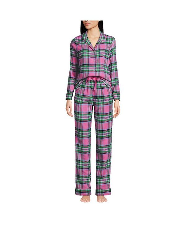 【送料無料】 ランズエンド レディース ナイトウェア アンダーウェア Women's Drapey Flannel 2 Piece ..