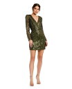 【送料無料】 マックダガル レディース ワンピース トップス Women's Long Sleeve Sequined Mini Dress Olive