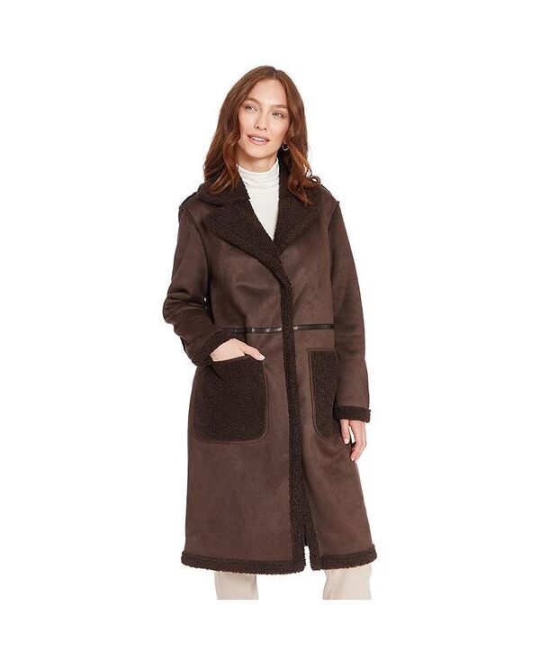 フライ レディース アウター ジャケット・ブルゾン コート Frye Women's Sharika Faux Shearling Coat Chocolate チョコレート