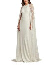 【送料無料】 タダシショージ レディース ワンピース トップス Women's Piers Embroidered Cape Gown Ivory