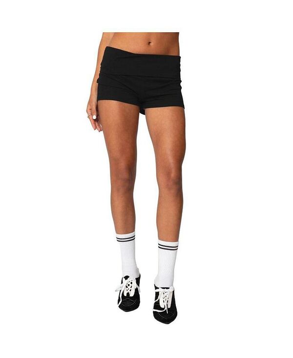 【送料無料】 アディクテッド レディース ハーフパンツ・ショーツ ボトムス Women's Meg Fold Over Shorts Black
