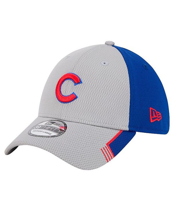 【送料無料】 ニューエラ メンズ 帽子 アクセサリー Men's Gray/Royal Chicago Cubs Visor Trim 39THIRTY Flex Hat Gray Royal