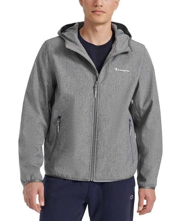 【送料無料】 チャンピオン メンズ ジャケット・ブルゾン アウター Men's Lightweight Sport Shell Hooded Jacket Heather Grey