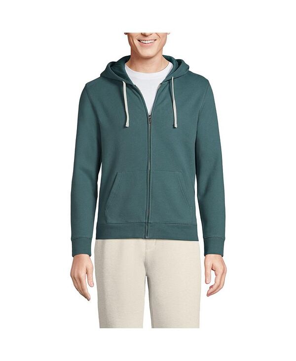 【送料無料】 ランズエンド メンズ パーカー・スウェット アウター Men's Long Sleeve Serious Sweats Full Zip Hoodie Tourmaline
