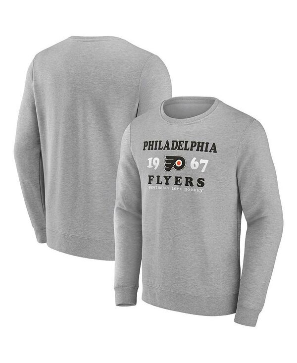 【送料無料】 ファナティクス メンズ パーカー・スウェット アウター Men's Heather Charcoal Philadelphia Flyers Fierce Competitor Pullover Sweatshirt Heather Charcoal