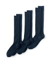 【送料無料】 ランズエンド メンズ 靴下 アンダーウェア Men's Seamless Toe Over the Calf Rib Dress Socks 3-...
