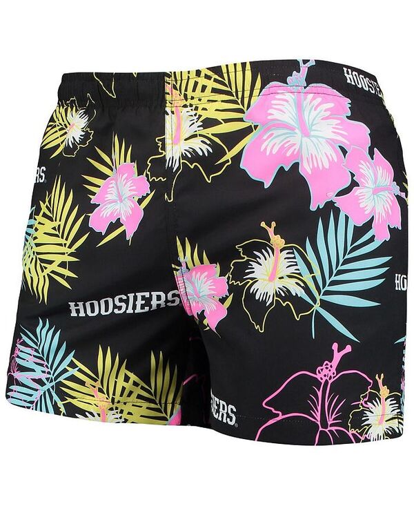 【送料無料】 フォコ メンズ ハーフパンツ・ショーツ 水着 Men's Black Indiana Hoosiers Neon Floral Swim Trunks Black