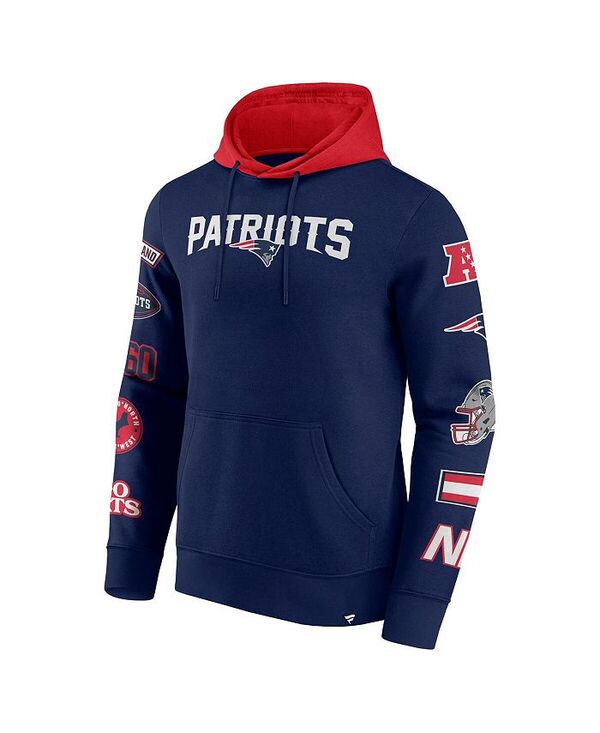 【送料無料】 ファナティクス メンズ パーカー・スウェット アウター Men's Navy/Red New England Patriots Patched Out Pullover Hoodie Navy Red