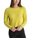 【送料無料】 ダナキャランニューヨーク レディース ニット・セーター アウター Petite Crewneck Cable-Knit Sweater Acid Yellow(4)