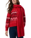 【送料無料】 ジョーンズニューヨーク レディース ニット・セーター アウター Petite Fair Isle Sweater with Scarf Deep Rouge