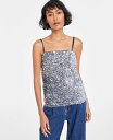 【送料無料】 On 34th レディース タンクトップ トップス Women's Sequined Skinny-Strap Square-Neck Tank ...