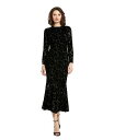 【送料無料】 マックダガル レディース ワンピース トップス Women's Burnout Velvet Long Sleeve Ruffle Hem Mid...