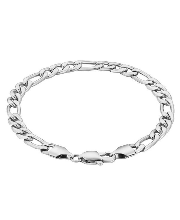 【送料無料】 ローナ サットン メンズ ブレスレット・バングル・アンクレット アクセサリー Silver Contemporary Figaro Chain Stainless Steel Bracelet Silver(4)