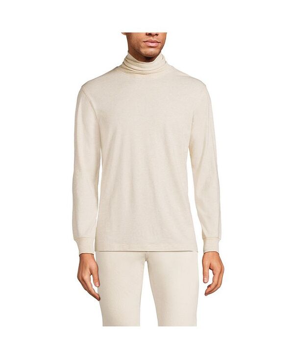 【送料無料】 ランズエンド メンズ Tシャツ トップス Men's Super-T Turtleneck Flax heather