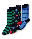 【送料無料】 ランズエンド メンズ 靴下 アンダーウェア Men's Novelty Dress Socks 3 pack Rugby shirt pack
