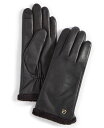 【送料無料】 コールハーン レディース 手袋 アクセサリー Women's Faux-Fur-Lined Leather Gloves Black