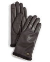 【送料無料】 コールハーン レディース 手袋 アクセサリー Women's Faux-Fur-Lined Leather Gloves Brown