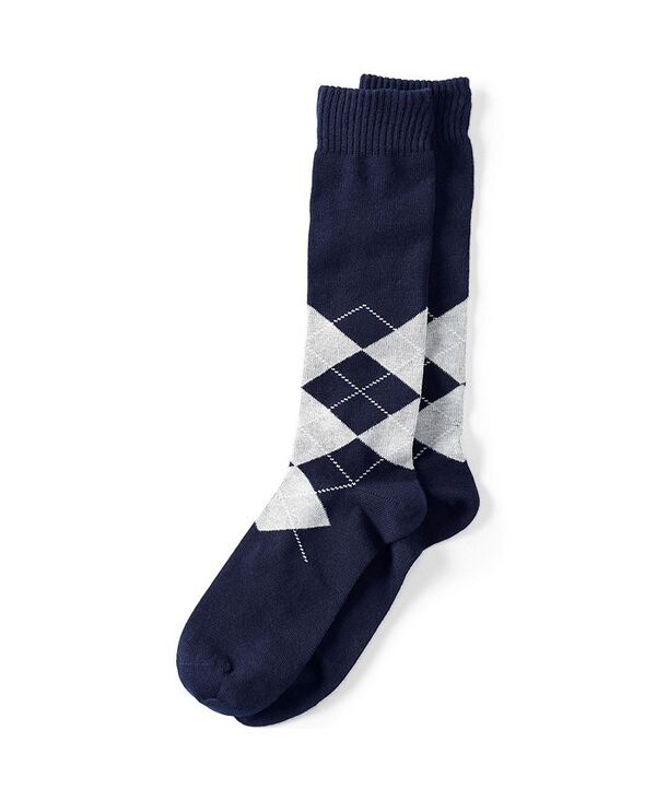 ̵ 󥺥    Men's Novelty Crew Socks Navy gray argyle